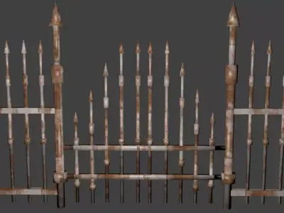 Portao Velho para games ou animacoes Low-poly 3D model