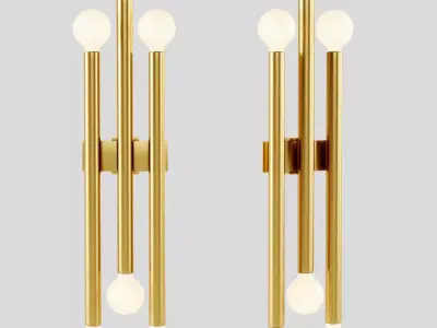 Pair Gio Ponti Brass Sconce 3D model