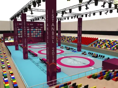 Huge Wrestling Arena 05 3D model
