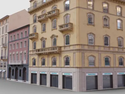 Classic Italian 3 Buildings Pack 3D model