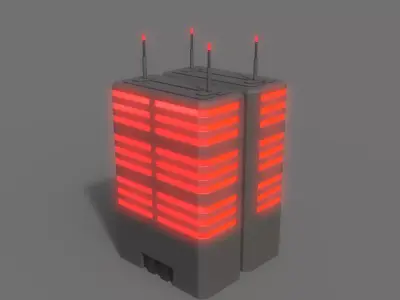 PBR Sci-Fi Building A38 Low-poly 3D model