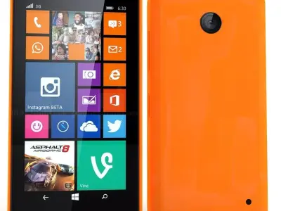 Nokia Lumia 630 Orange 3D model