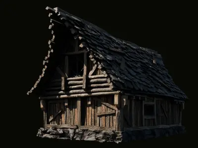 Medieval Wooden House 3D model