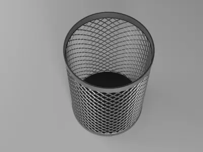 trash can Low-poly 3D model 3