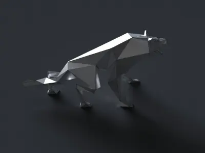 low-poly 3D printer model wolf Low-poly 3D model