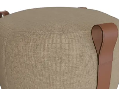  Lema Notch Pouf with Leather Handles 3D model