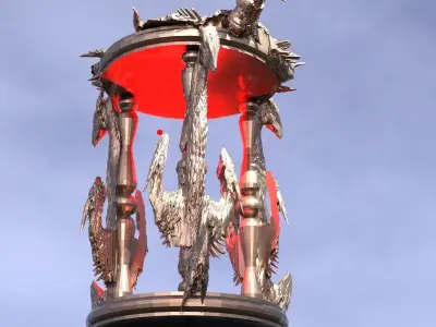 Dragon hourglass arch stand 3D model