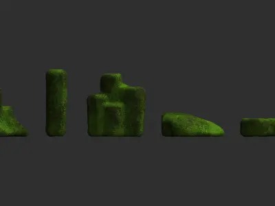 Rock Set 01 - Moss 2 Low-poly 3D model
