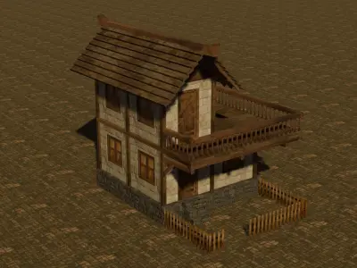 Medieval house seven 1 Low-poly 3D model