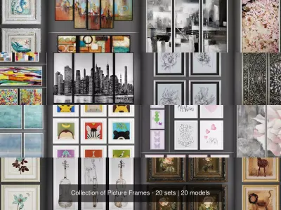 Collection of Picture Frames - 20 sets 3D Model Pack order