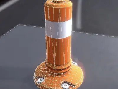 Traffic Delineator Flexipoller 300mm low-poly Low-poly 3D model