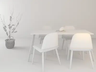 Table chair decorative SET 101 3D model