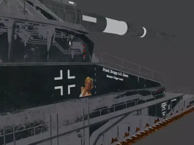 Cannon Dora Railway cannon  german ww2 3D model