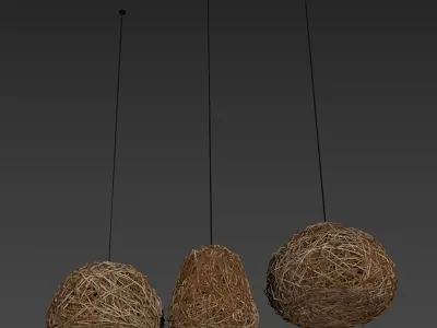 Lamp wicker n59 3D model
