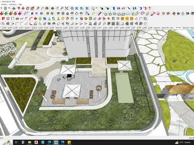 Modern shopping mall with hotel 3D model