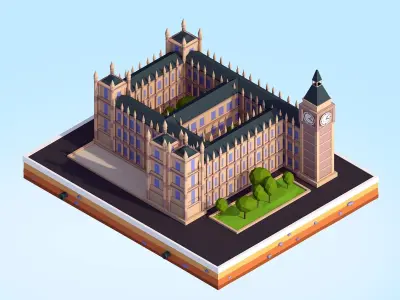 Polygonia World Landmarks Low Poly Bundle Low-poly 3D model