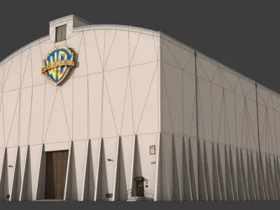 Warner Brothers Sound Stage Building Low-poly 3D model