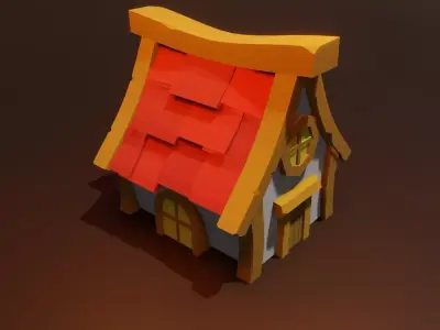Cartoon house Free low-poly 3D model order