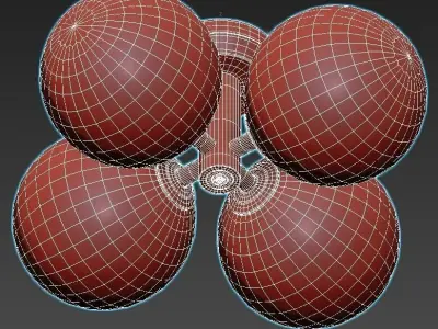 st-luce-rosello-sl424-402-04 three light ceiling fixture with... 3D model