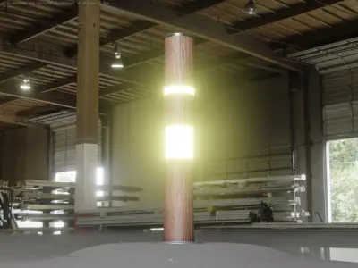 Wooden pillar of light 8 - Street-Light Set-9 Low-Poly Low-poly 3D model