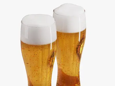 Beer set with hunting sausages 3D model