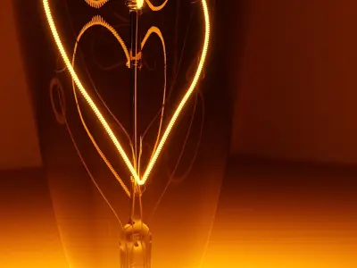 Light bulb heart 3D model
