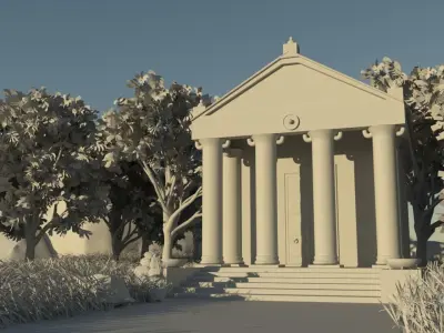 Free Roman temple  Free low-poly 3D model