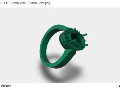 Men Ring with an Oval Cut Center Stone 3D print model