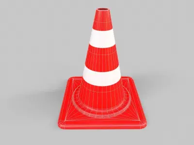 Traffic Cone V1 - 003 Low-poly 3D model