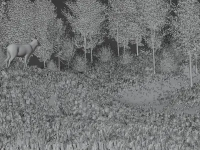 deer in the forest PBR 3D model