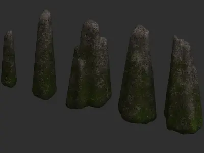 Rock Spires - Moss 1 Low-poly 3D model
