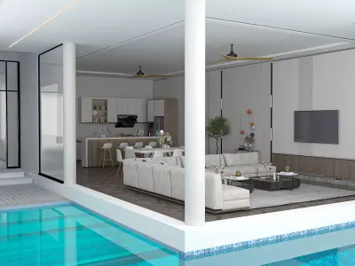  swim pool 3D model 3D model