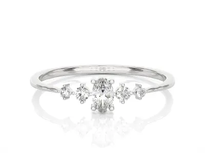Light Minimalist Diamond Ring 3D print model 2