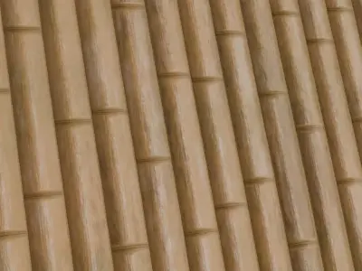 Natural Bamboo Planks Wall PBR Seamless Texture