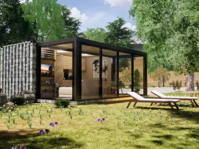 folding container house 3d model Low-poly 3D model