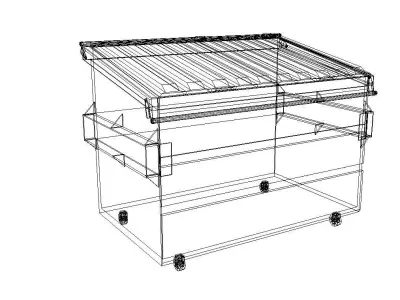 Dumpster trash can with graffiti Low-poly 3D model