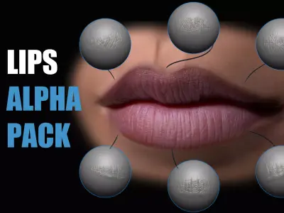 Lips Detail Alpha Pack 3D model