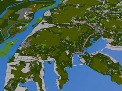 Busan South Korea Feb 2021 Low-poly 3D model Low-poly 3D model