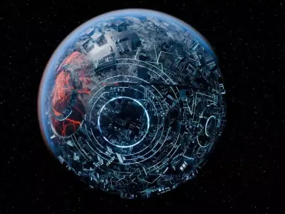 High-Quality 3D Robotic Alien Planet with Futuristic Features 3D model