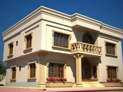 Classic Villa A135  DWG CAD Plan  Renders 3D model