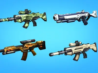 weapon pack vol03 Scifi cartoon weapon  Low-poly 3D model