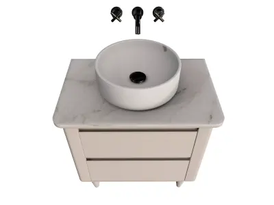 Classic Transitional Bathroom Vanity with Vessel Sink 3D model