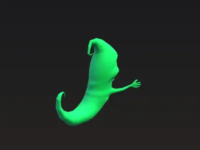 Ghost Cartoon style character Game asset Low-poly 3D model