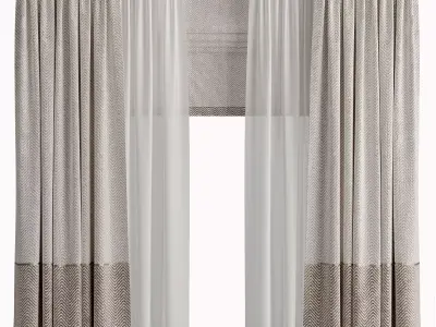Curtain modern 5 3D model