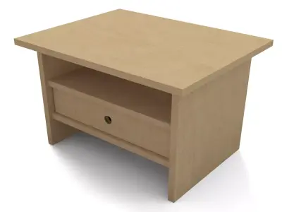 Cardboard Bedside Table KRUMEL Low-poly 3D model