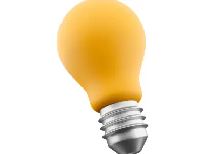3D lamp icon on white background 3D model