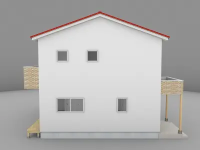 House model for background 08 Low-poly 3D model