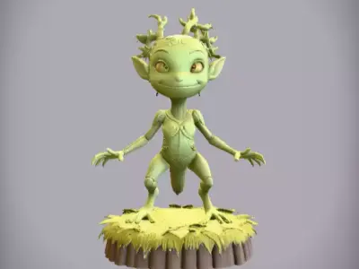 Articulated Forest Sprite 3D Model Print-Ready  Low-poly 3D model