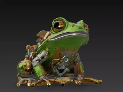 Mecha Frog - Cybernetic Amphibian 3D Model 3D print model