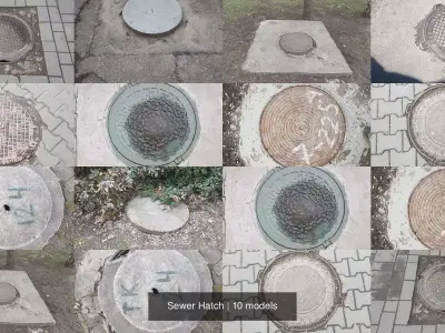 Sewer Hatch 3D Model Pack
